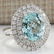 7.44 Carat Natural Blue Aquamarine Diamond Ring 18K - 2