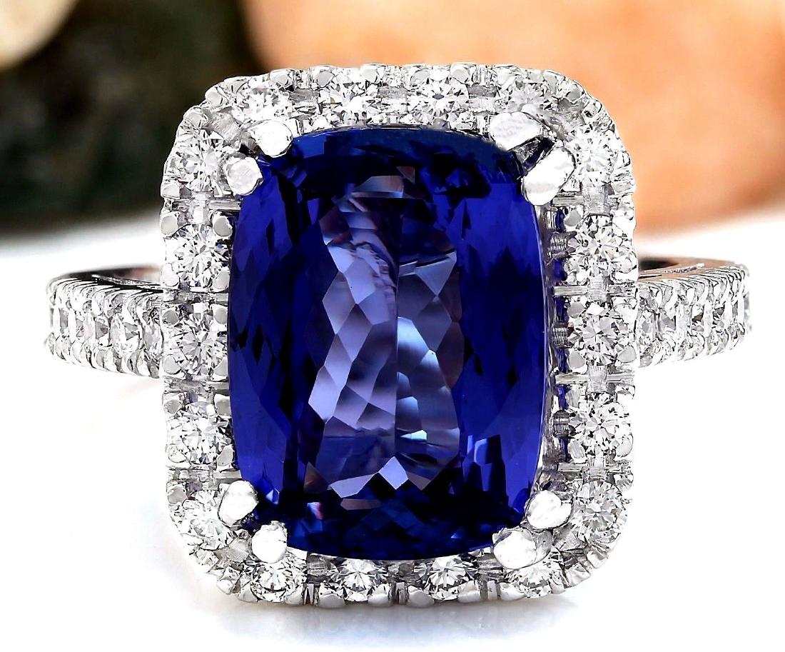 7.96 Carat Natural Tanzanite 18K Solid White Gold: 7.96 Carat Natural Tanzanite 18K Solid White Gold Diamond Ring Item Type: Ring Item Style: Engagement Material: 18K White Gold Mainstone: Tanzanite Stone Color: Blue Stone Weight: 6.96 Carat Stone Sha