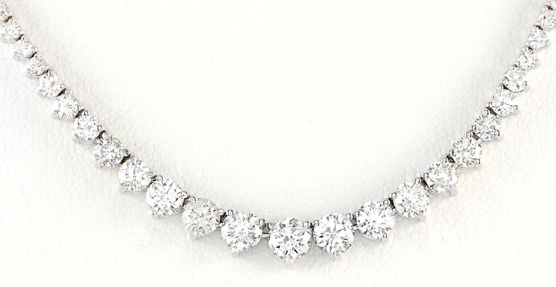 6.50 Carat Natural Diamond Necklace In 18K White Gold: Stamped: 18K Total Necklace Weight: 15.1Grams Diamond Weight: Total natural diamond weight is 6.50carat. VS2-SI1 clarity / G-H color SKU: [703399]