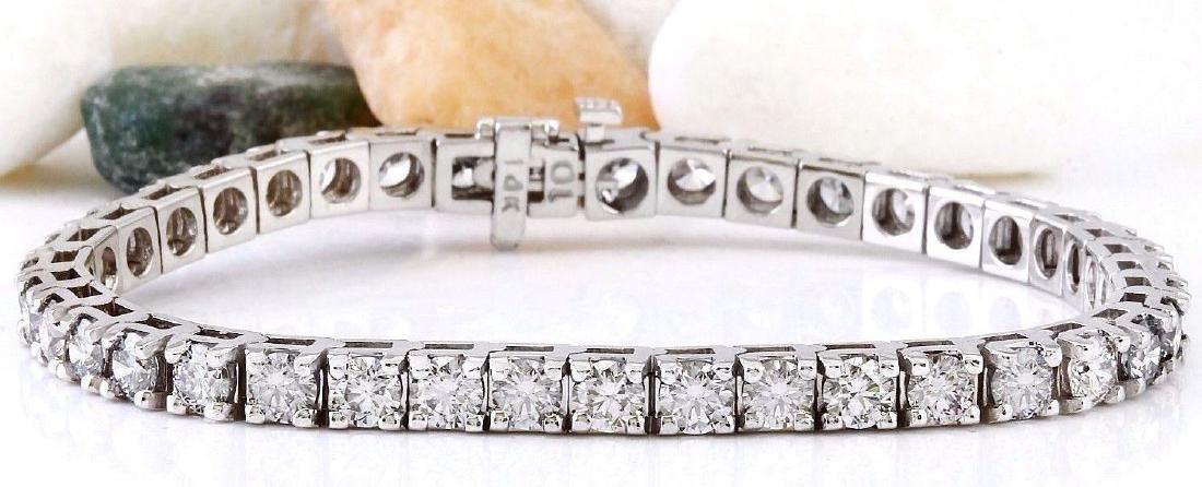 9.89 Carat Natural Diamond 18K Solid White Gold: 9.89 Carat Natural Diamond 18K Solid White Gold Bracelet Item Type: Bracelet Item Style: Tennis Item Length: 7 Inches Item Width: 4.40 mm Material: 18K White Gold Mainstone: Diamond Stone Color: F-G S