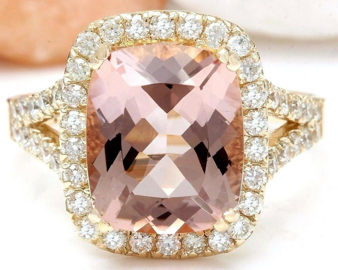 4.63 Carat Natural Morganite 18K Solid Yellow Gold: 4.63 Carat Natural Morganite 18K Solid Yellow Gold Diamond Ring Item Type: Ring Item Style: Cocktail Material: 18K Yellow Gold Mainstone: Morganite Stone Color: Peach Stone Weight: 3.95 Carat Stone Sh