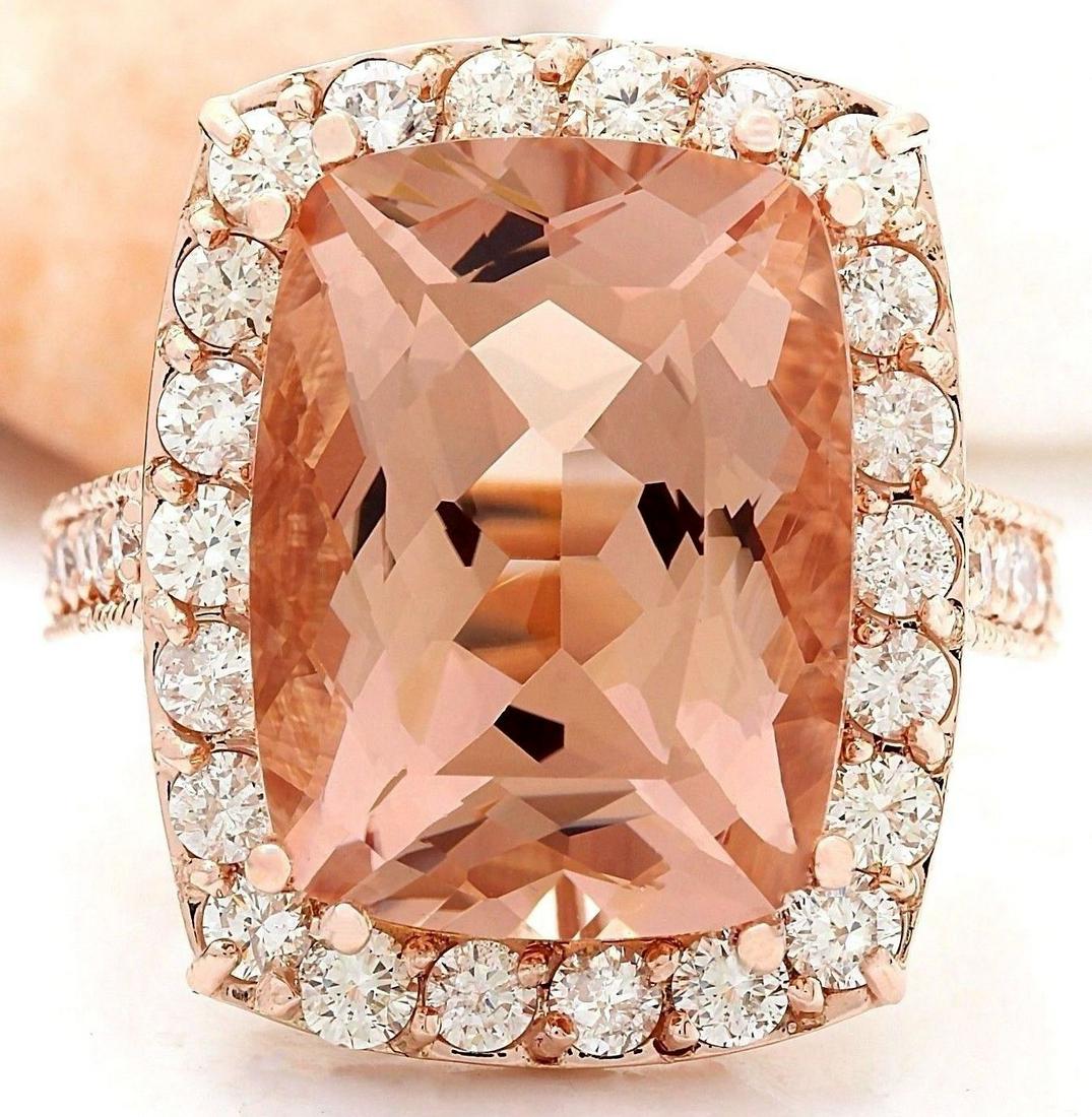 13.63 CTW Natural Morganite 18K Solid Rose Gold Diamond: 13.63 CTW Natural Morganite 18K Solid Rose Gold Diamond Ring Manufacturer's Suggested Retail Price: $ 10150.00 13.63 Carat Natural Morganite 18K Solid Rose Gold Diamond Ring Item Type: Ring Item Style