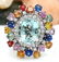 8.03 CTW Natural Aquamarine, Sapphire 18K Solid White