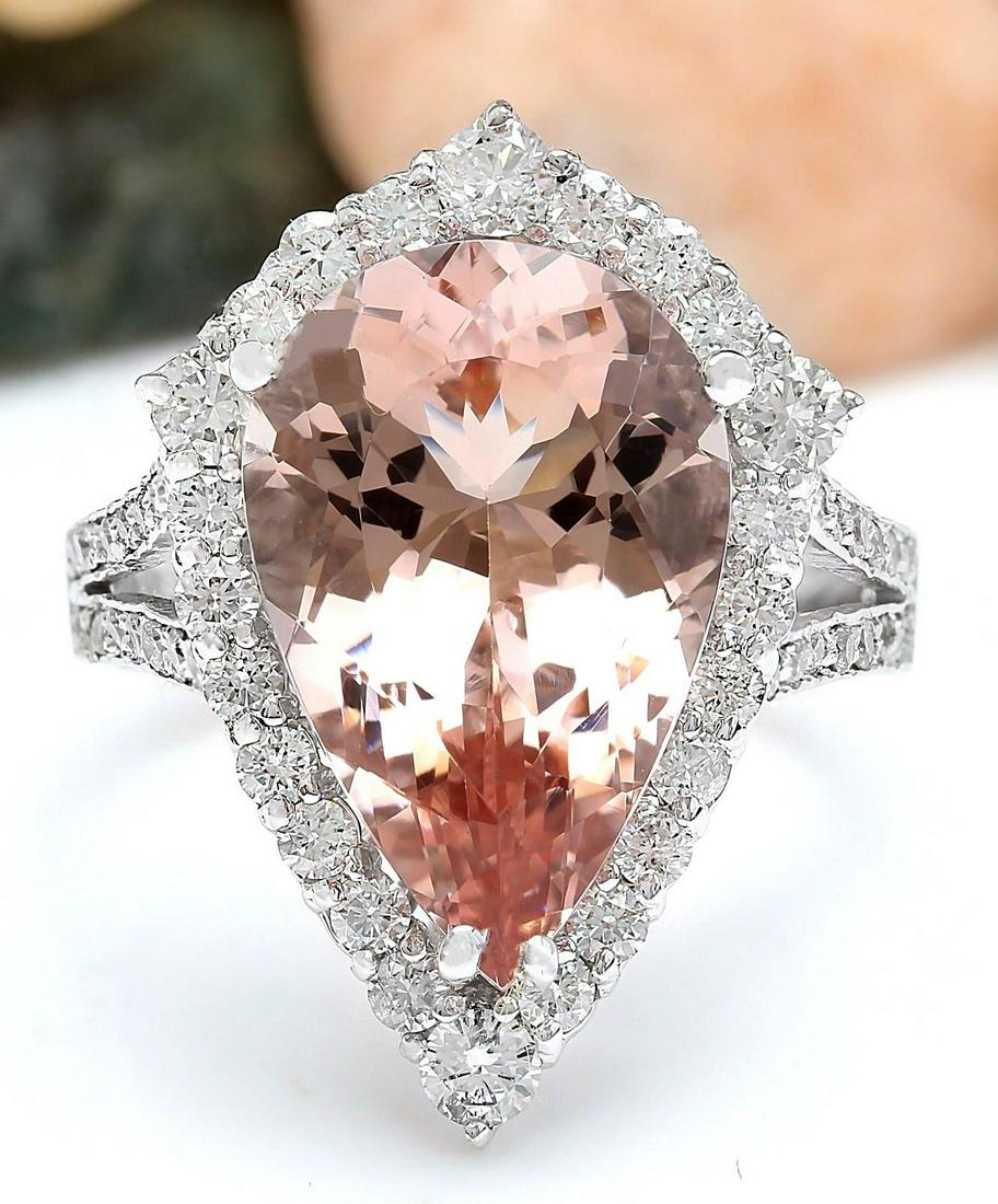 7.49 CTW Natural Morganite 18K Solid White Gold Diamond: 7.49 CTW Natural Morganite 18K Solid White Gold Diamond Ring Manufacturer's Suggested Retail Price: $ 8100.00 7.49 Carat Natural Morganite 18K Solid White Gold Diamond Ring Item Type: Ring Item Style: