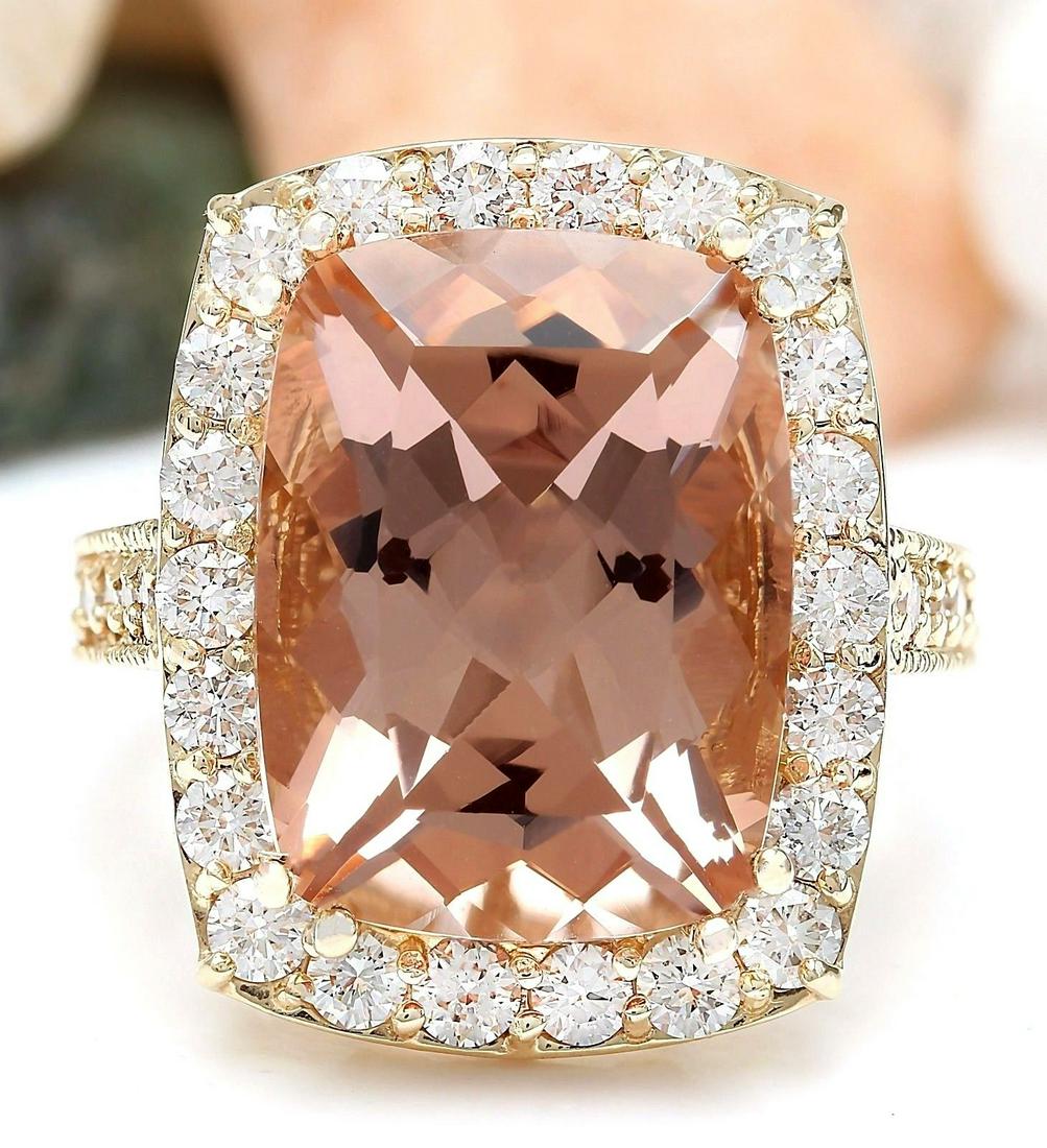 12.52 CTW Natural Morganite 14K Solid Yellow Gold: 12.52 CTW Natural Morganite 14K Solid Yellow Gold Diamond Ring Manufacturer's Suggested Retail Price: $ 8400.00 12.52 Carat Natural Morganite 14K Solid Yellow Gold Diamond Ring Item Type: Ring Item St