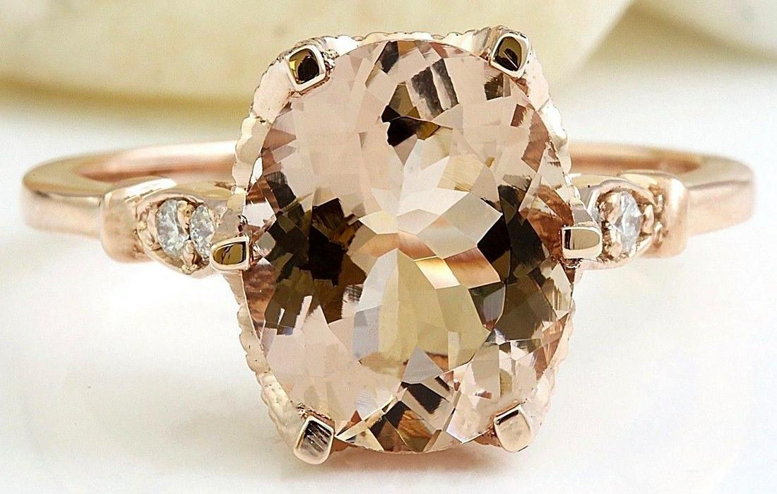 2.15 CTW Natural Morganite 14K Solid Rose Gold Diamond: 2.15 CTW Natural Morganite 14K Solid Rose Gold Diamond Ring Manufacturer's Suggested Retail Price: $ 2200.00 2.15 Carat Natural Morganite 14K Solid Rose Gold Diamond Ring Item Type: Ring Item Style: C