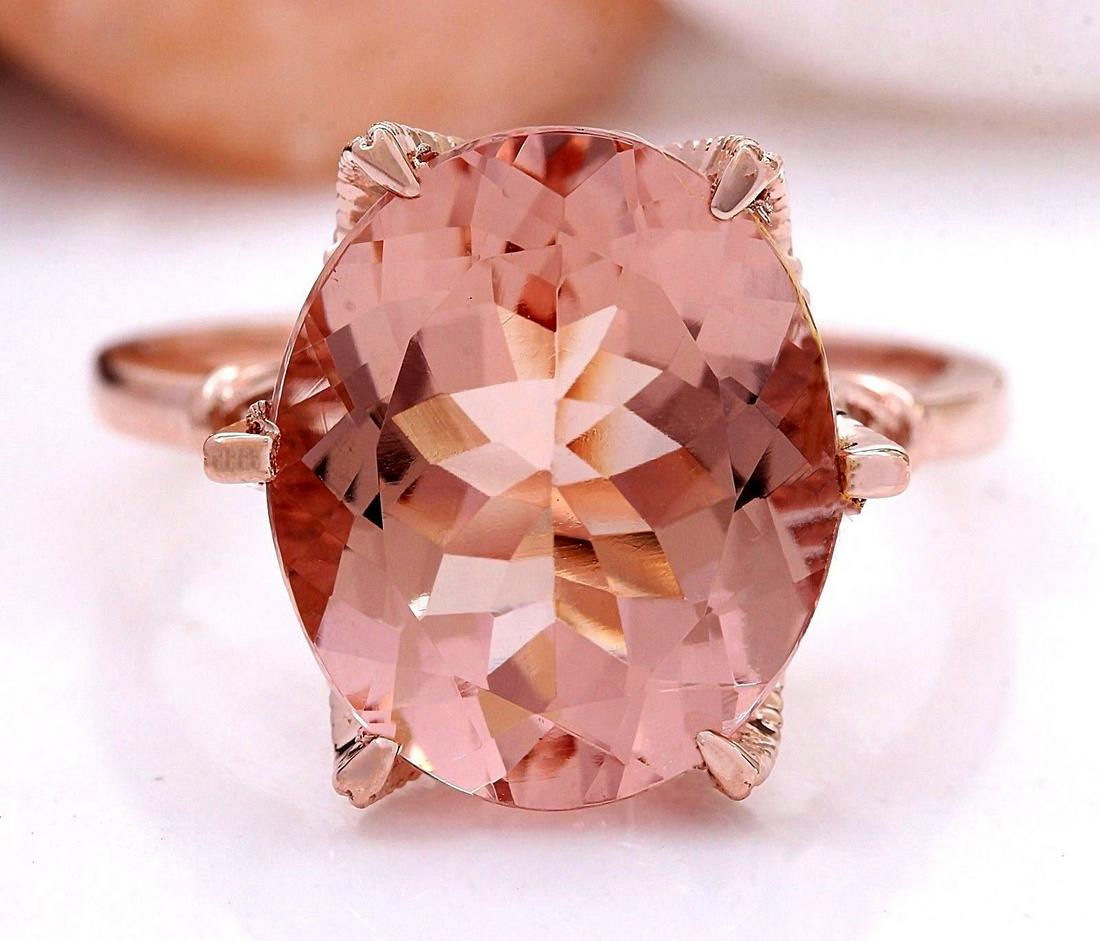 6.25 CTW Natural Morganite 18K Solid Rose Gold Diamond: 6.25 CTW Natural Morganite 18K Solid Rose Gold Diamond Ring Manufacturer's Suggested Retail Price: $ 3900.00 6.25 Carat Natural Morganite 18K Solid Rose Gold Diamond Ring Item Type: Ring Item Style: C