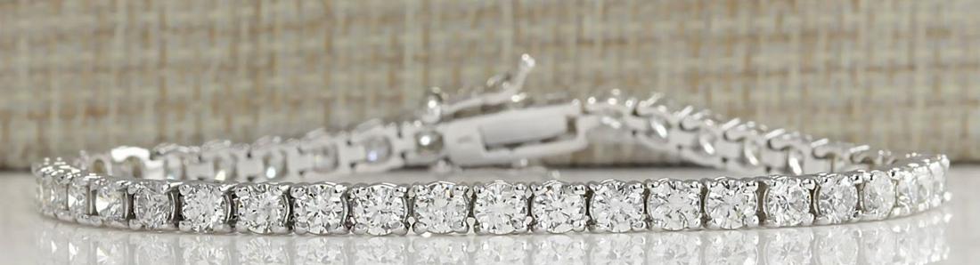 6.96 CTW Natural Diamond Bracelet In 14K Solid White: 6.96 CTW Natural Diamond Bracelet In 14K Solid White Gold Manufacturer's Suggested Retail Price: $ 25900.00 Stamped: 14K Bracelet Width: 3.65mm Bracelet Length: 7.5 Inches Total Bracelet Weight: 10.8 