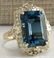 19.53 CTW Natural London Blue Topaz And Diamond Ring - 2