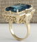 19.53 CTW Natural London Blue Topaz And Diamond Ring - 3