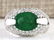 5.08 CTW Natural Emerald And Diamond Ring In 14k White
