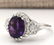4.42 CTW Natural Amethyst And Diamond Ring In 14k White - 2