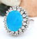 10.82 CTW Natural Turquoise 14K Solid White Gold - 2