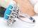 10.82 CTW Natural Turquoise 14K Solid White Gold - 3