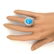 10.82 CTW Natural Turquoise 14K Solid White Gold - 6