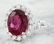 5.98 CTW Rubelite 18K White Gold Diamond Ring - 2