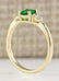 0.70 CTW Natural Emerald And Diamond Ring In 18K Yellow - 3