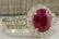3.73 CTW Natural Red Ruby And Diamond Ring 18K Solid - 2
