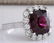 6.17CTW Natural Red Hessonite Garnet And Diamond Ring - 2