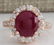 5.42 CTW Natural Ruby Cabochon And Diamond Ring 14K