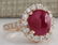 5.42 CTW Natural Ruby Cabochon And Diamond Ring 14K - 2