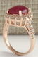 5.42 CTW Natural Ruby Cabochon And Diamond Ring 14K - 3