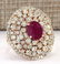 5.98 CTW Natural Ruby And Diamond Ring In 14k Rose Gold - 2