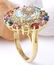 9.36 CTW Natural Aquamarine, Sapphire 18K Solid Yellow - 4