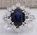 3.00 CTW Natural Blue Sapphire And Diamond Ring 18K