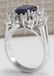 3.00 CTW Natural Blue Sapphire And Diamond Ring 18K - 3