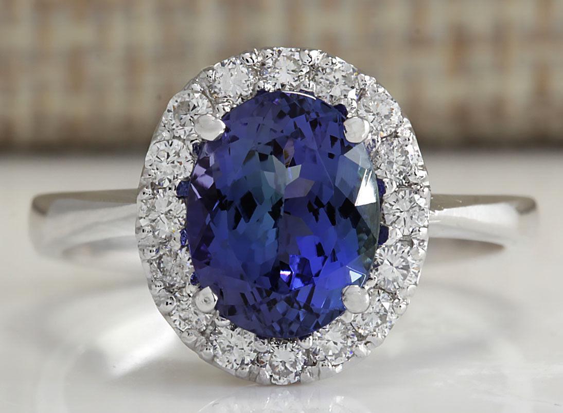 2.45 CTW Natural Tanzanite Diamond Ring 14K Solid White: 2.45 CTW Natural Tanzanite Diamond Ring 14K Solid White Gold Manufacturer's Suggested Retail Price: $ 4300.00 Stamped: 14K Ring Size: 5.75 Total Ring Weight: 3.4 Grams Diamond Weight: Total Natural di