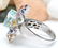 8.03 CTW Natural Aquamarine, Sapphire 18K Solid White - 3