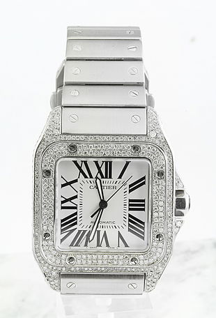 Authentic Cartier Santos 100 Xl With Fine Set Diamond Feb 20 2020 Estate Jewelry Auctioneers In Ca