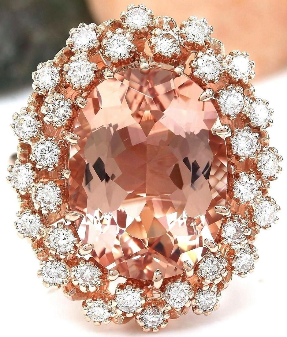 9.99 CTW Natural Morganite 14K Solid Rose Gold Diamond: 9.99 CTW Natural Morganite 14K Solid Rose Gold Diamond Ring Manufacturer's Suggested Retail Price: $ 7450.00 9.99 Carat Natural Morganite 14K Solid Rose Gold Diamond Ring Item Type: Ring Item Style: C