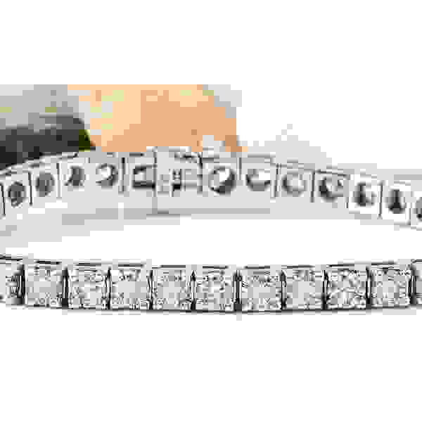 9.89 CTW Natural Diamond 14K Solid White Gold Bracelet First Image