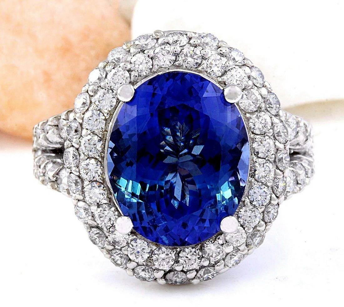 7.82 CTW Natural Tanzanite 18K Solid White Gold Diamond: 7.82 CTW Natural Tanzanite 18K Solid White Gold Diamond Ring Manufacturer's Suggested Retail Price: $ 13000.00 7.82 Carat Natural Tanzanite 18K Solid White Gold Diamond Ring Item Type: Ring Item Style