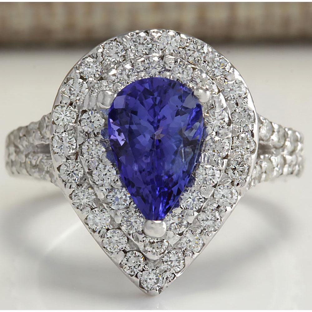 3.53 CTW Natural Tanzanite Diamond Ring 18K Solid White: 3.53 CTW Natural Tanzanite Diamond Ring 18K Solid White Gold Manufacturer's Suggested Retail Price: $ 8050.00 Stamped: 18K Ring Size: 5.25 Total Ring Weight: 7.4 Grams Diamond Weight: Total Natural di