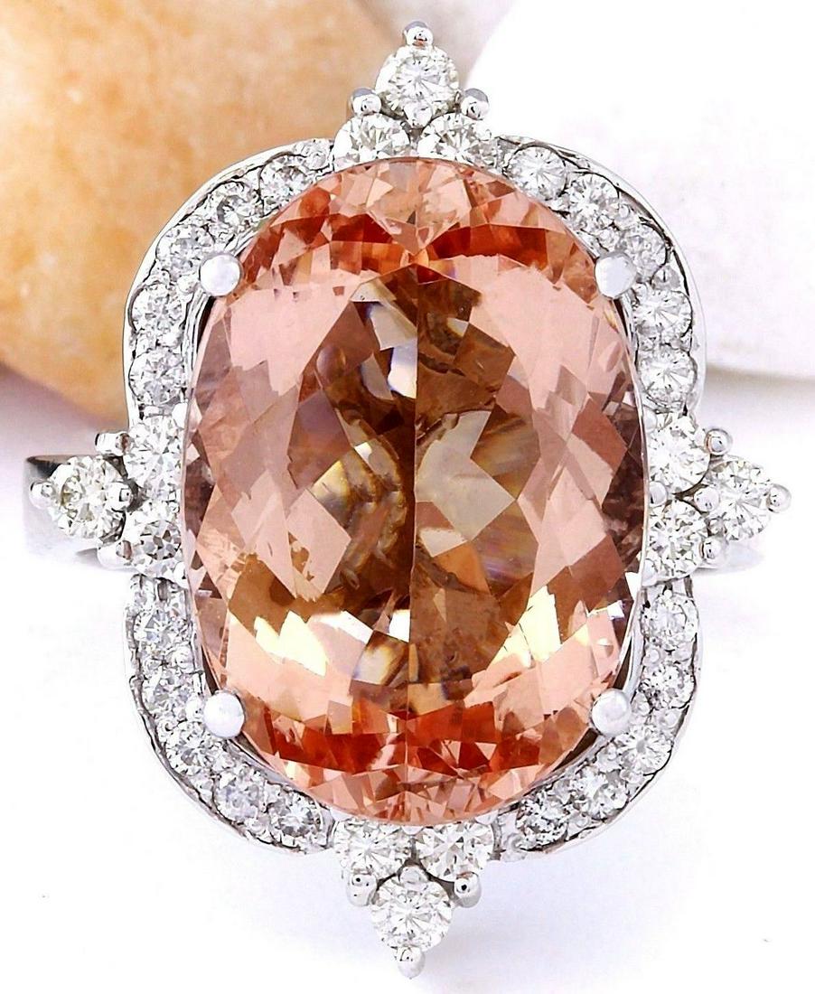 10.91 CTW Natural Morganite 18K Solid White Gold: 10.91 CTW Natural Morganite 18K Solid White Gold Diamond Ring Manufacturer's Suggested Retail Price: $ 7650.00 10.91 Carat Natural Morganite 18K Solid White Gold Diamond Ring Item Type: Ring Item Styl