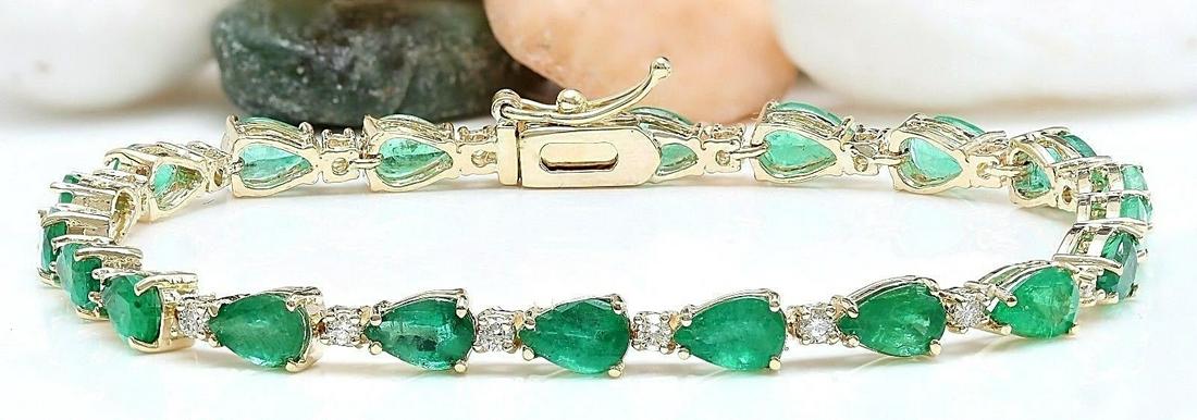 9.02 CTW Natural Emerald 14K Solid Yellow Gold Diamond: 9.02 CTW Natural Emerald 14K Solid Yellow Gold Diamond Bracelet Manufacturer's Suggested Retail Price: $ 6400.00 9.02 Carat Natural Emerald 14K Solid Yellow Gold Diamond Bracelet Item Type: Bracelet I