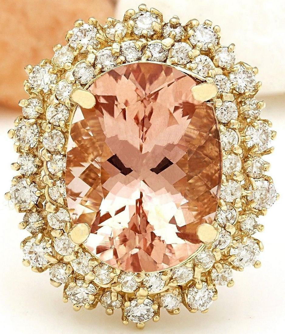 11.25 CTW Natural Morganite 14K Solid Yellow Gold: 11.25 CTW Natural Morganite 14K Solid Yellow Gold Diamond Ring Manufacturer's Suggested Retail Price: $ 8650.00 11.25 Carat Natural Morganite 14K Solid Yellow Gold Diamond Ring Item Type: Ring Item St