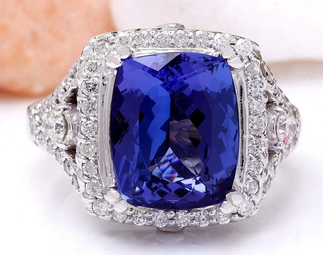 7.80 CTW Natural Tanzanite 18K Solid White Gold Diamond: 7.80 CTW Natural Tanzanite 18K Solid White Gold Diamond Ring Manufacturer's Suggested Retail Price: $ 11900.00 7.80 Carat Natural Tanzanite 18K Solid White Gold Diamond Ring Item Type: Ring Item Style