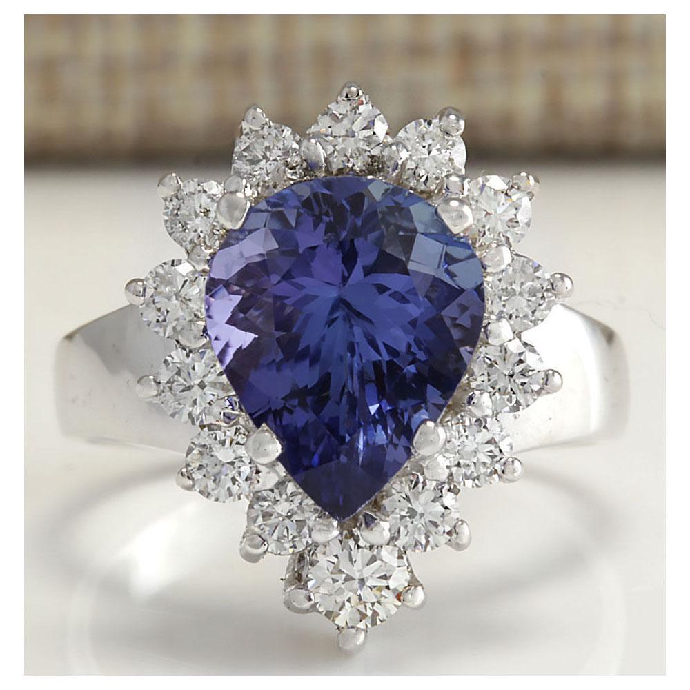 5.10CTW Natural Tanzanite And Diamond Ring 18K Solid: 5.10CTW Natural Tanzanite And Diamond Ring 18K Solid White Gold Manufacturer's Suggested Retail Price: $ 9750.00 Stamped: 18K Ring Size: 6.75 Total Ring Weight: 7.5 Grams Diamond Weight: Total Natural