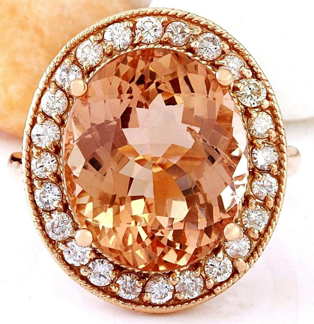 10.90 CTW Natural Morganite 18K Solid Rose Gold Diamond: 10.90 CTW Natural Morganite 18K Solid Rose Gold Diamond Ring Manufacturer's Suggested Retail Price: $ 8550.00 10.90 Carat Natural Morganite 18K Solid Rose Gold Diamond Ring Item Type: Ring Item Style:
