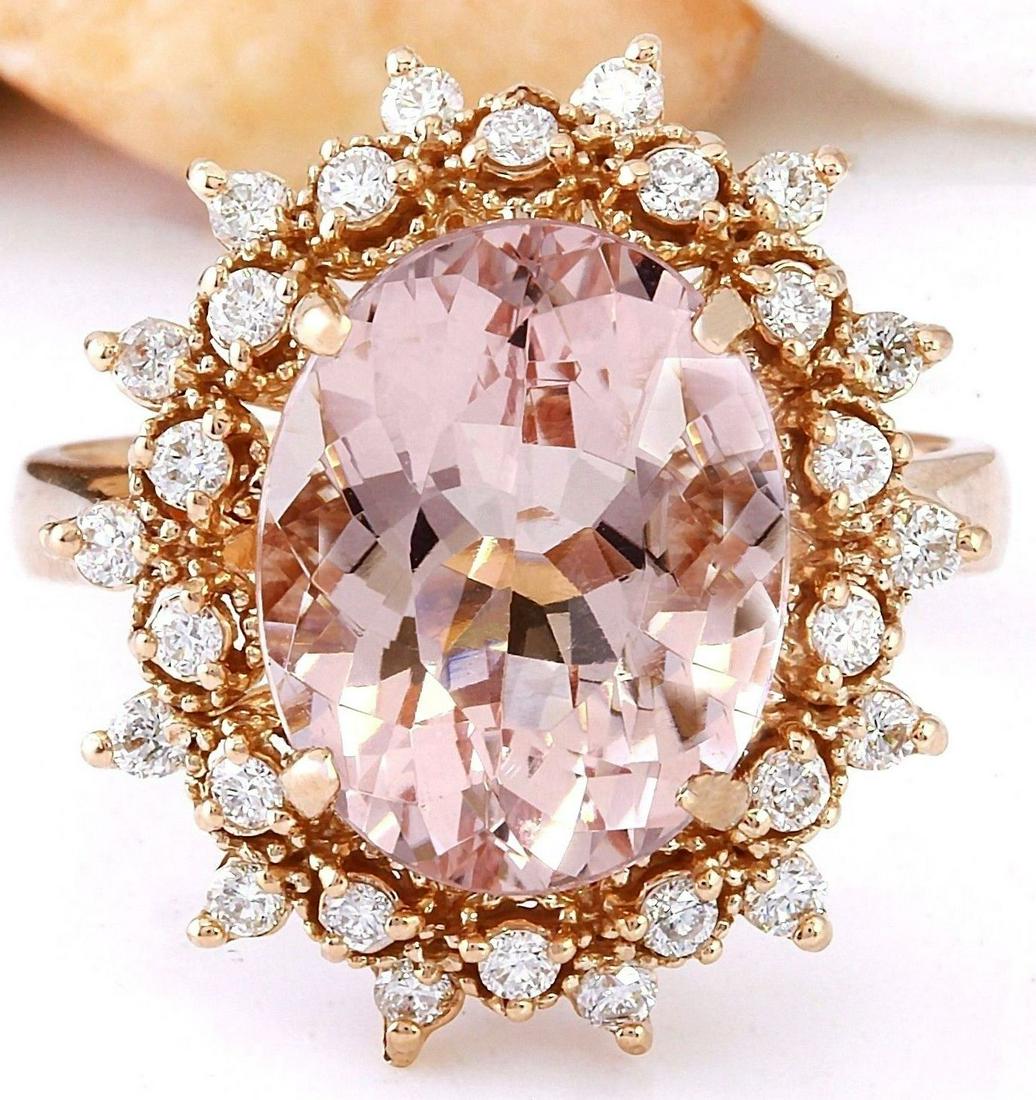 5.70 CTW Natural Morganite 18K Solid Rose Gold Diamond: 5.70 CTW Natural Morganite 18K Solid Rose Gold Diamond Ring Manufacturer's Suggested Retail Price: $ 5700.00 5.70 Carat Natural Morganite 18K Solid Rose Gold Diamond Ring Item Type: Ring Item Style: C