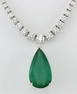 10.83 CTW Natural Emerald And Diamond Necklace In 18K