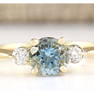 1.20 CTW Natural Aquamarine And Diamond Ring In 14k