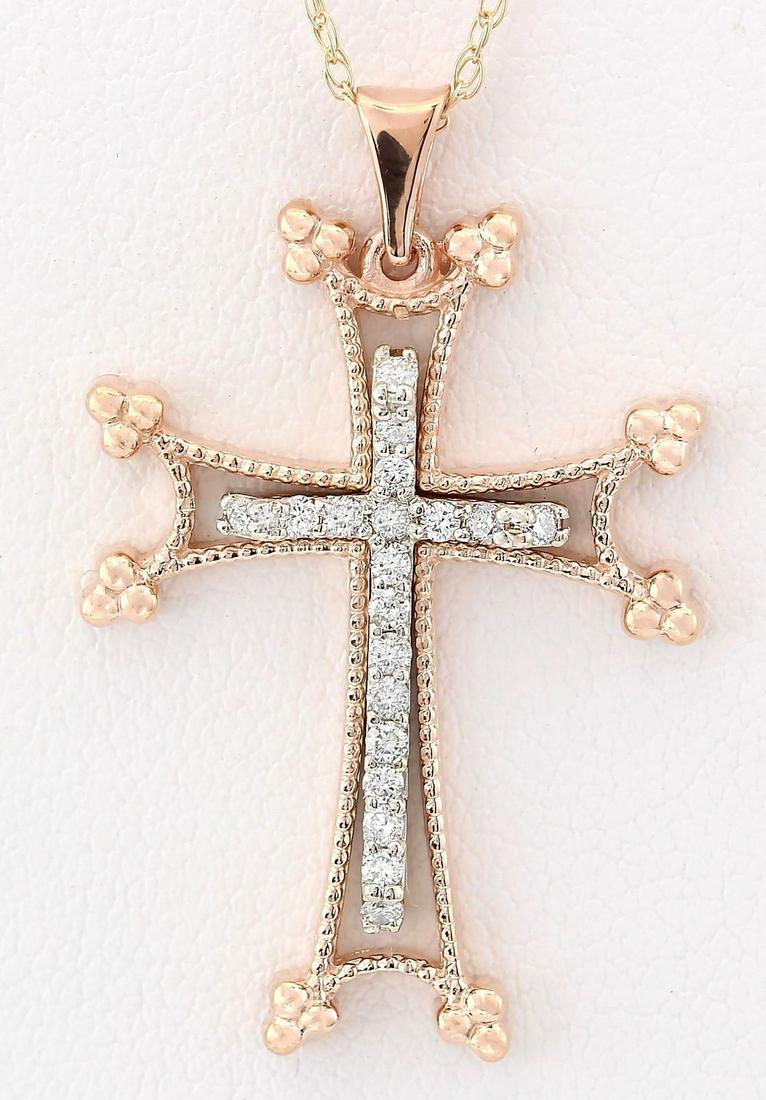 0.30 CTW Natural Diamond Pendant In 14k Solid Rose Gold: .30 CTW Natural Diamond Pendant In 14k Solid Rose Gold Manufacturer's Suggested Retail Price: $ 2500.00 Stamped: 14K Total Pendant Weight: 4.2 Grams Diamond Weight: Total Natural diamond weight is .30