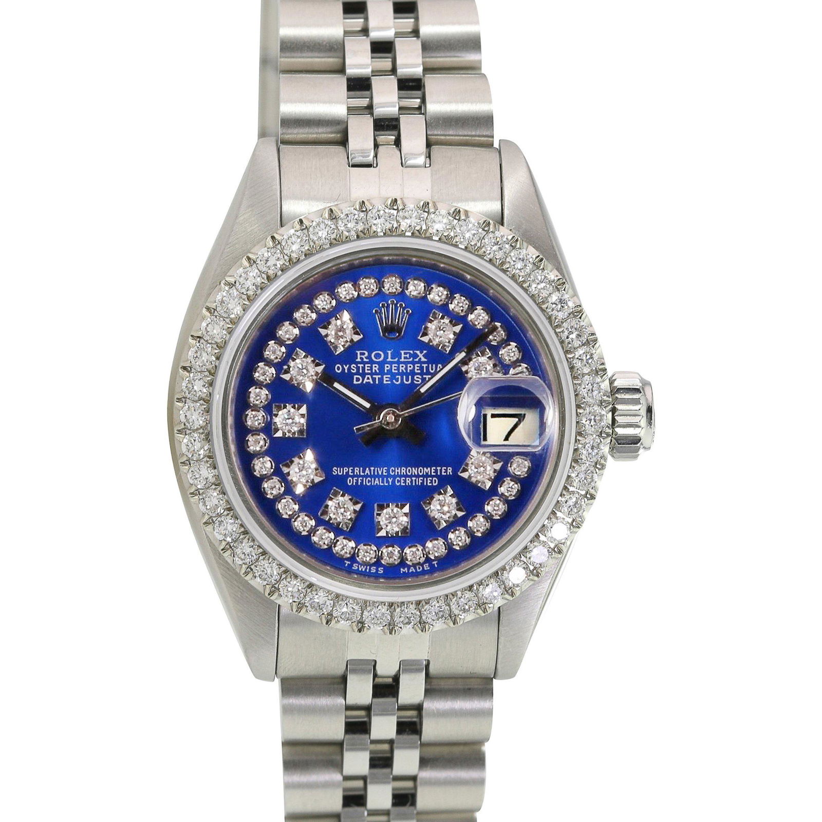 Pre-owned Rolex Ladies Datejust 26mm Jubilee Band: Pre-owned Rolex Ladies Datejust 26mm Jubilee Band Details Brand: Rolex Condition: Pre-owned Excellent Model: Datejust Specifications Case Diameter: 26mm Case Material: Stainless Steel Gender: W
