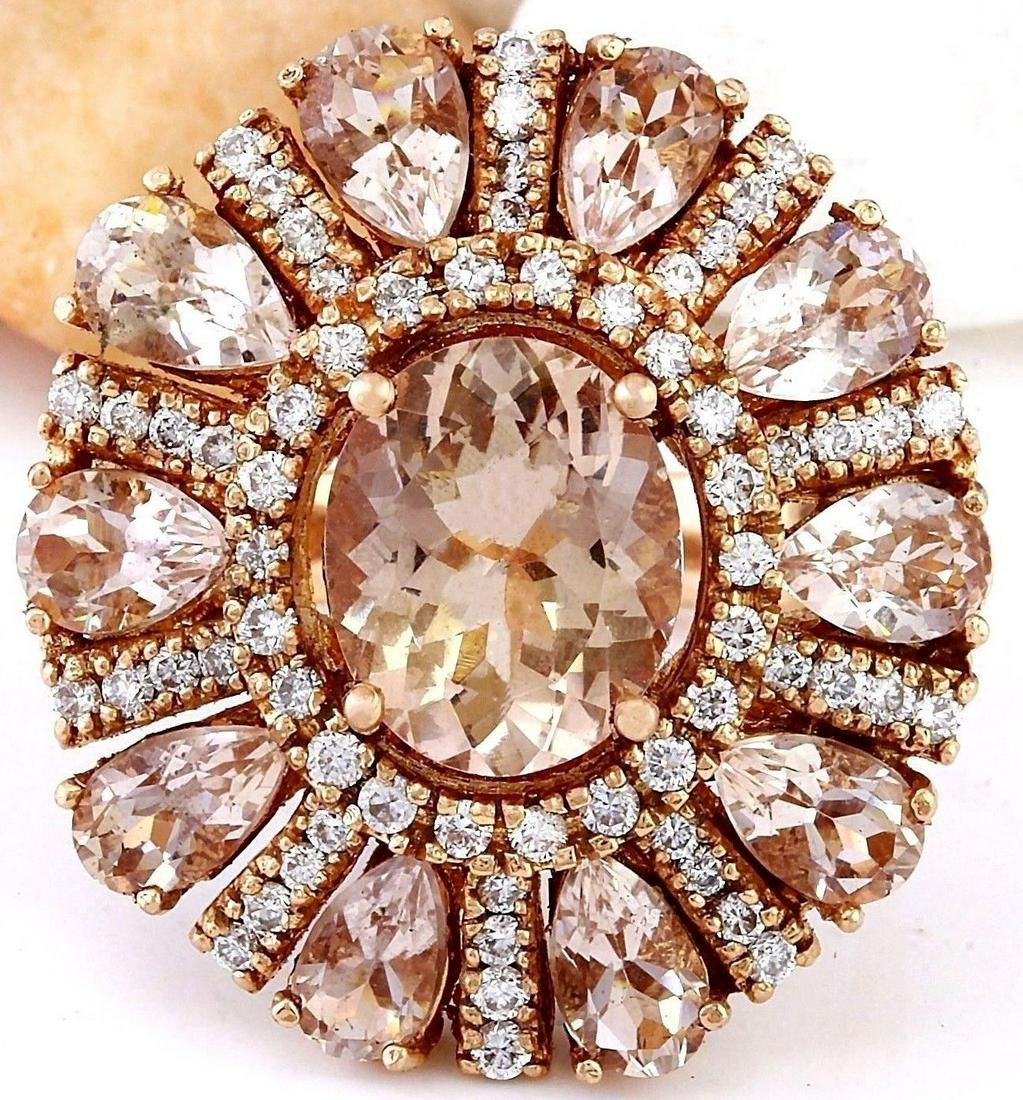 11.50 CTW Natural Morganite 14K Solid Rose Gold Diamond: 11.50 CTW Natural Morganite 14K Solid Rose Gold Diamond Ring Manufacturer's Suggested Retail Price: $ 7250.00 11.50 Carat Natural Morganite 14K Solid Rose Gold Diamond Ring Item Type: Ring Item Style: