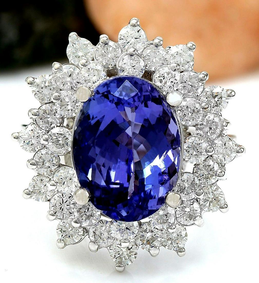 7.47 CTW Natural Tanzanite 14K Solid White Gold Diamond: 7.47 CTW Natural Tanzanite 14K Solid White Gold Diamond Ring Manufacturer's Suggested Retail Price: $ 11200.00 7.47 Carat Natural Tanzanite 14K Solid White Gold Diamond Ring Item Type: Ring Item Style